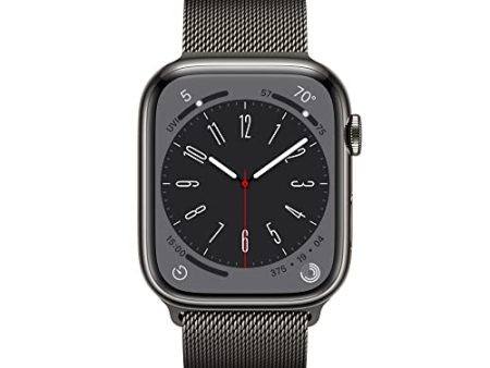 Apple Watch Series 8 GPS + Cellular 45mm Graphite Stainless Steel Case w Graphite Milanese Loop (2022) Online Hot Sale