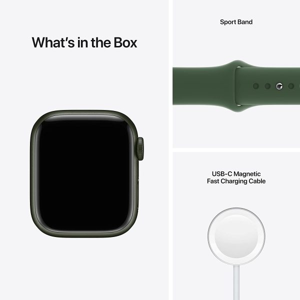 (Open Box) Apple Watch Series 7 GPS, 41mm Green Aluminum Case with Clover Sport Band Discount