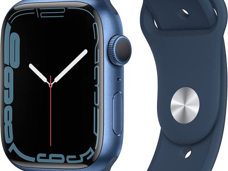 (Open Box) Apple Watch Series 7 GPS, 41mm Blue Aluminum Case with Abyss Blue Sport Band For Sale