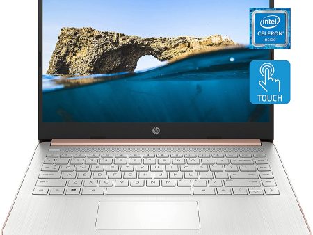 (Open Box) HP 14-dq0070nr 14-in HD Touch 4GB 64GB eMMC UMA Win 10 S w  Office 365 Pale Rose Gold Fashion