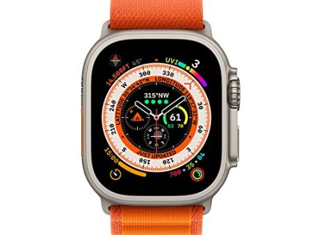 Apple Watch Ultra GPS + Cellular, 49mm Titanium Case w Orange Alpine Loop - Small (2022) For Cheap