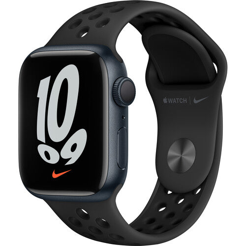 Apple Watch Nike Series 7 GPS, 41mm Midnight Aluminum Case with Anthracite Black Nike Sport Band on Sale