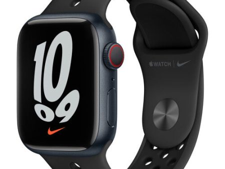 Apple Watch Nike Series 7 GPS + Cellular, 41mm Midnight Aluminum Case with Anthracite Black Nike Sport Band Online Sale