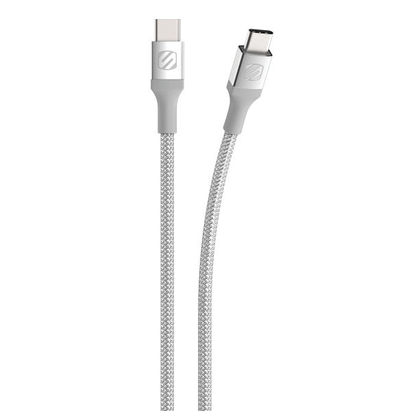 SCOSCHE USB C TO USB C Braided Cable 10ft - Silver Fashion