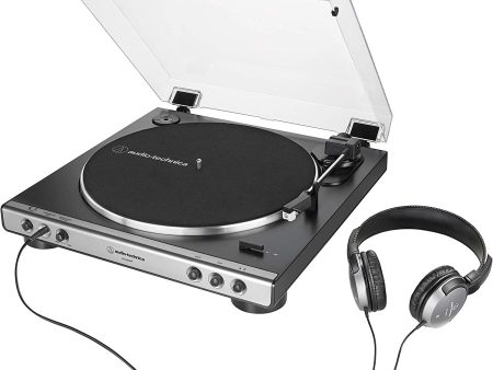 Audio Technica AT-LP60XHP-GM Fully Automatic Belt-Drive Stereo Turntable with Headphones, Gunmetal & Black Online now