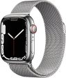 Apple Watch Series 7 GPS + Cellular, 41mm Silver Stainless Steel Case with Silver Milanese Loop Online