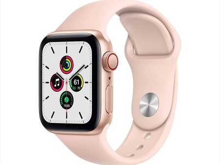 (Open Box) Apple Watch SE GPS + Cellular 40mm Gold Aluminum w Pink Sand Sport Band Fashion