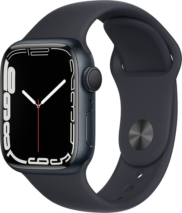 (Open Box) Apple Watch Series 7 GPS, 45mm Midnight Aluminum Case with Midnight Sport Band on Sale