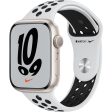 (Open Box) Apple Watch Nike Series 7 GPS, 45mm Starlight Aluminum Case with Pure Platinum Black Nike Sport Band Sale