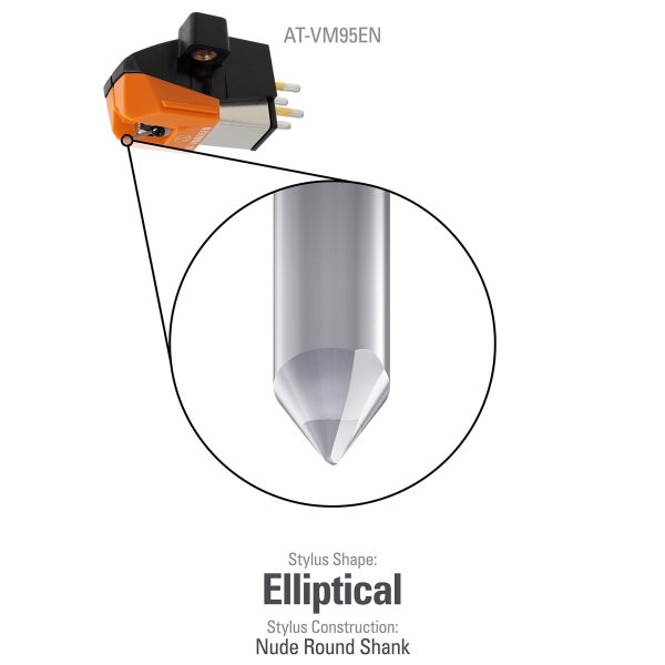 Audio-Technica AT-VM95EN Dual Moving Magnet Turntable Cartridge Orange For Sale