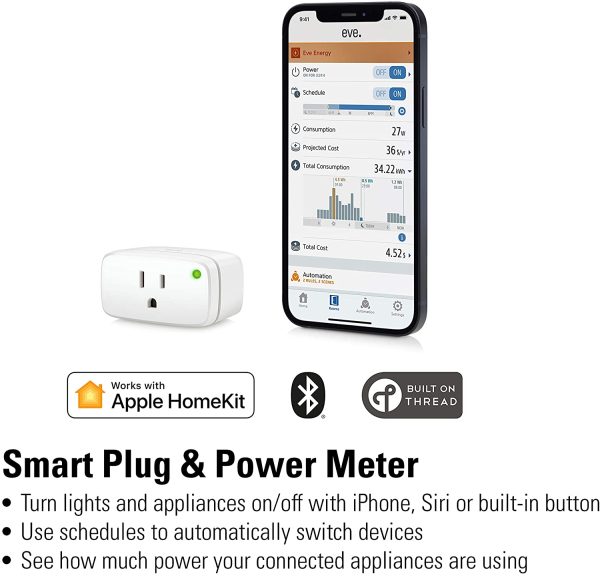 Eve Energy - Smart Plug & Power Meter - Apple HomeKit Compatible Sale