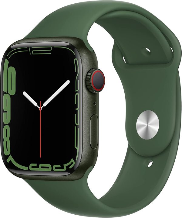 Apple Watch Series 7 GPS + Cellular, 45mm Green Aluminum Case with Clover Sport Band Online Sale