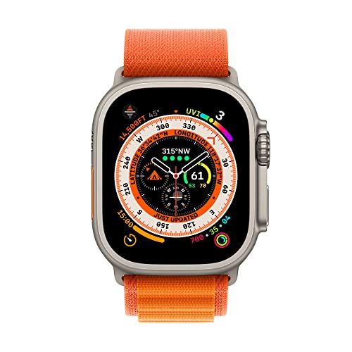 Apple Watch Ultra GPS + Cellular, 49mm Titanium Case w Orange Alpine Loop - Large (2022) Online Hot Sale