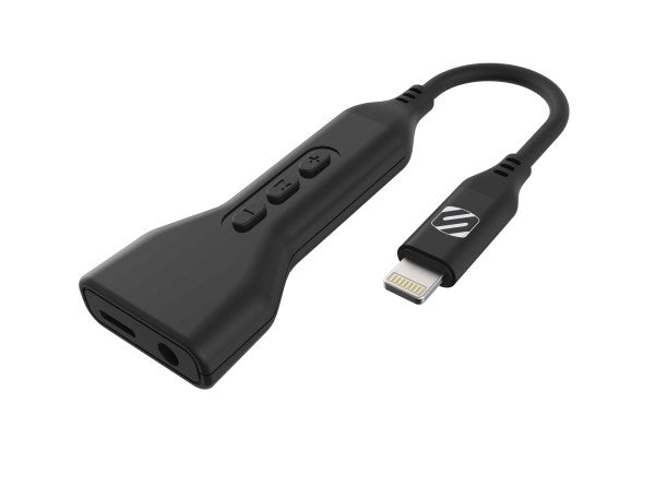 SCOSCHE I3AAP StrikeLine Apple Certified Lightning Headphone Adapter with Charge Port - Black Sale