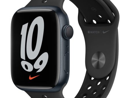 Apple Watch Nike Series 7 GPS, 45mm Midnight Aluminum Case with Anthracite Black Nike Sport Band Online now