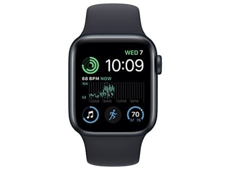 (Open Box) Apple Watch SE GPS 40mm Midnight Aluminum Case w Midnight Sport Band - M L (2022) For Sale