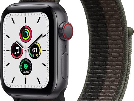 (Open Box) Apple Watch SE GPS + Cellular, 40mm Space Gray Aluminum Case with Tornado Gray Sport Loop For Discount