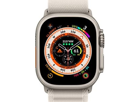 Apple Watch Ultra GPS + Cellular, 49mm Titanium Case w Starlight Alpine Loop - Small (2022) Online