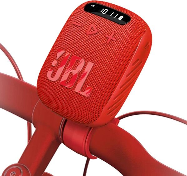 JBL Wind 3 FM Handlebar Bluetooth Speaker for Bicycle - Red For Discount