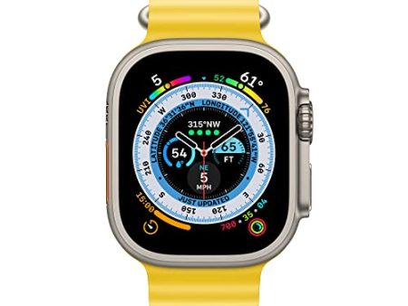 Apple Watch Ultra GPS + Cellular, 49mm Titanium Case w Yellow Ocean Band (2022) Online now