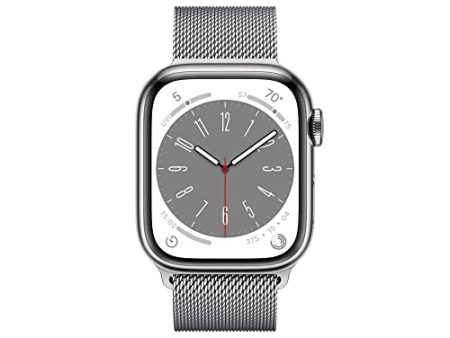 Apple Watch Series 8 GPS + Cellular 41mm Silver Stainless Steel Case w Silver Milanese Loop (2022) Online now