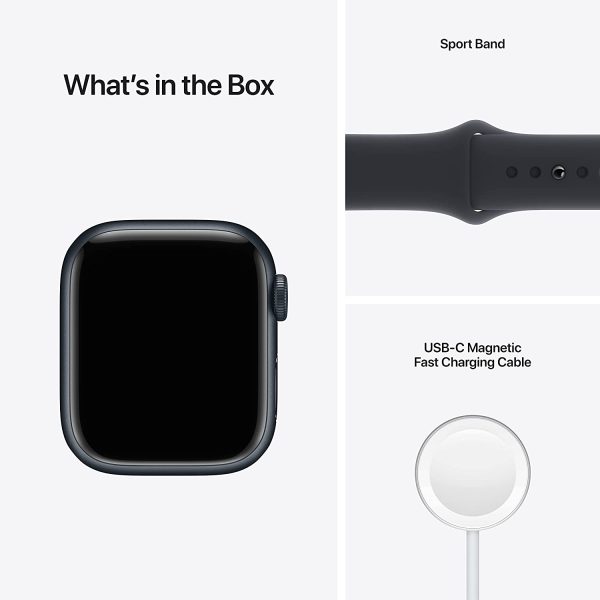 (Open Box) Apple Watch Series 7 GPS, 41mm Midnight Aluminum Case with Midnight Sport Band Discount