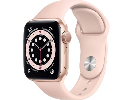 (Open Box) Apple Watch Series 6 GPS, 40mm Gold Aluminum Case w Pink Sand Sport Band For Discount