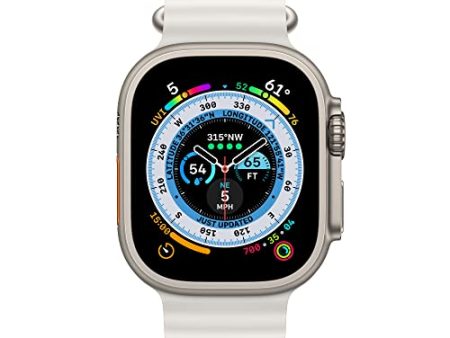 Apple Watch Ultra GPS + Cellular, 49mm Titanium Case w White Ocean Band (2022) Hot on Sale