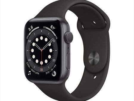 (Open Box) Apple Watch Series 6 GPS, 44mm Space Gray Aluminum Case w Black Sport Band on Sale