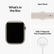 Apple Watch Series 8 GPS + Cellular 41mm Gold Stainless Steel Case w Starlight Sport Band - S M (2022) Hot on Sale