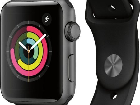 (Open Box) Apple Watch Series 3 GPS 42mm Space Gray Aluminum, Black Sport Band For Cheap