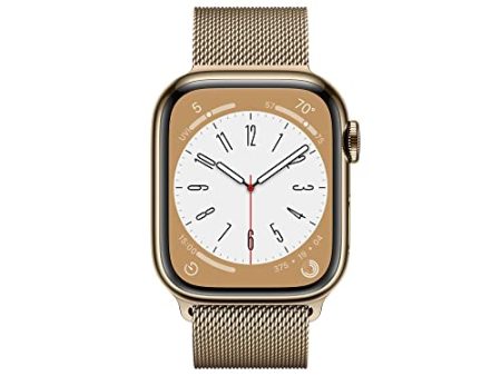 Apple Watch Series 8 GPS + Cellular 41mm Gold Stainless Steel Case w Gold Milanese Loop (2022) For Cheap