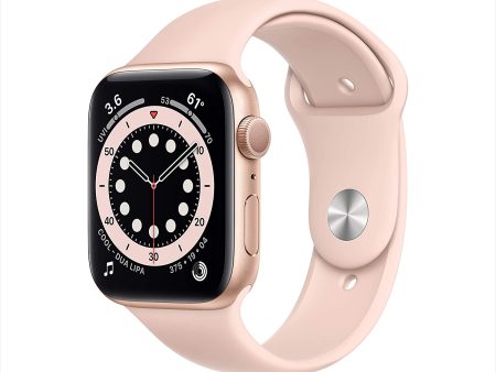 (Open Box) Apple Watch Series 6 GPS, 44mm Gold Aluminum Case w Pink Sand Sport Band Online