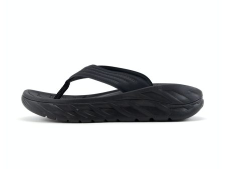 (Open Box) Hoka Ora Recovery Men s Flip Sandal -- Black   Dark Gull Gray - Size 9 For Sale