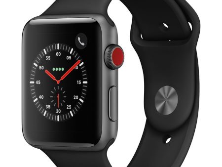 (Open Box) Apple Watch Series 3 GPS + Cellular 42mm Space Gray Aluminum, Black Sport Band For Discount