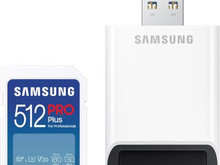 Samsung 512GB Pro Plus SD Memory Card with Reader - SDXC For Discount