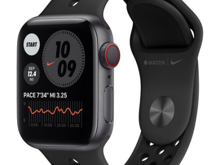 Apple Watch Nike Series 6 GPS + Cellular, 40mm Space Gray Aluminum with Anthracite Black Nike Sport Band For Cheap