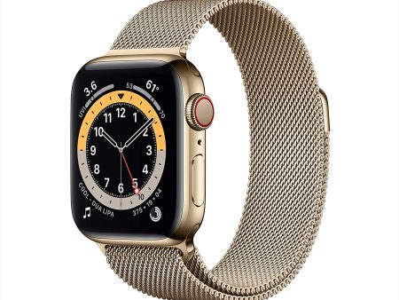 (Open Box) Apple Watch Series 6 GPS + Cellular 40mm Gold Stainless Steel w Gold Milanese Loop Sale