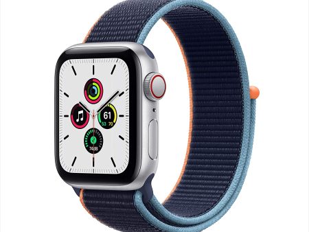 (Open Box) Apple Watch SE GPS + Cellular 40mm Silver Aluminum w Deep w Deep Navy Sport Bandort Loop Cheap