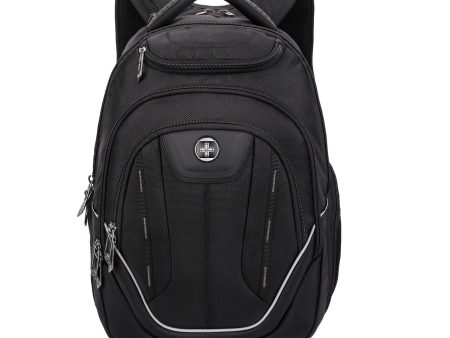 Swissdigital Terabyte Black Gray Computer Backpack with Built In Apple Find My For Cheap