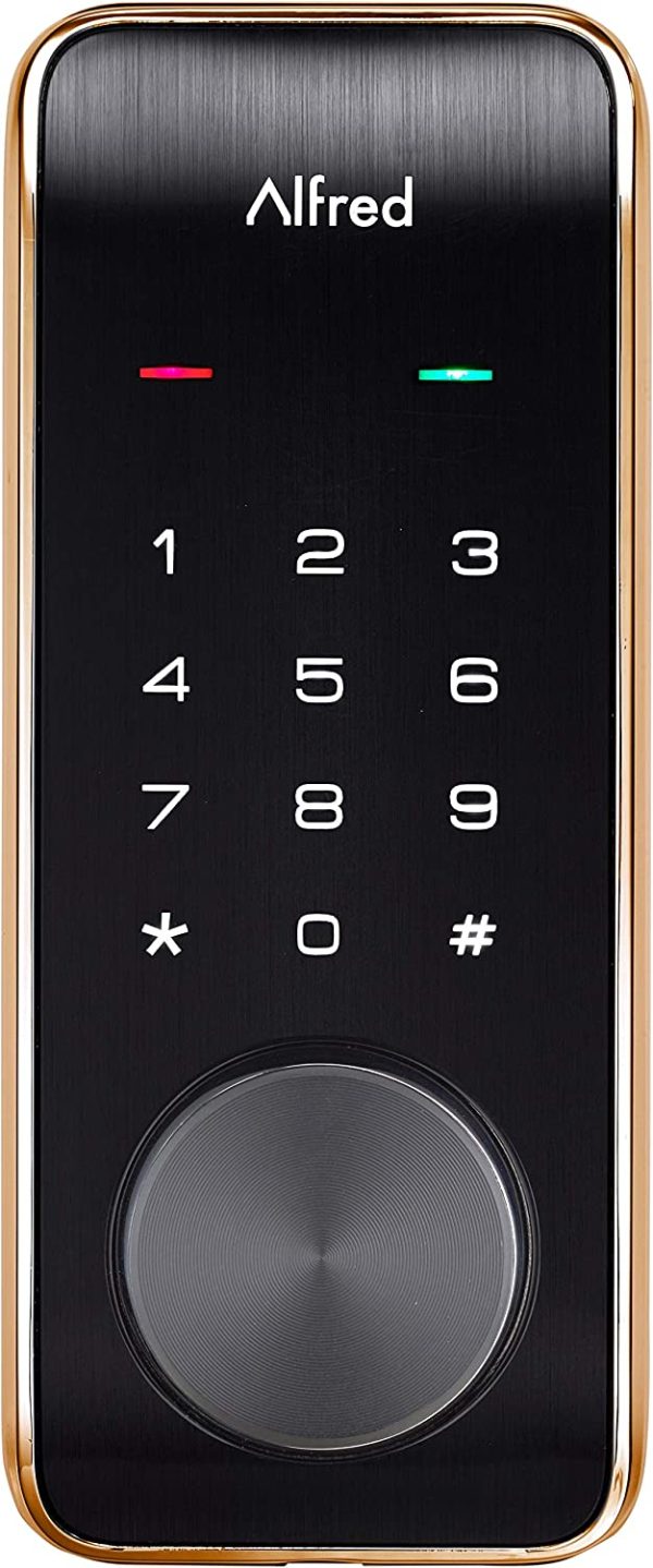 Alfred DB2-B-GL Smart Door Lock Deadbolt Touchscreen Keypad,  Key Entry + Bluetooth - Gold Discount