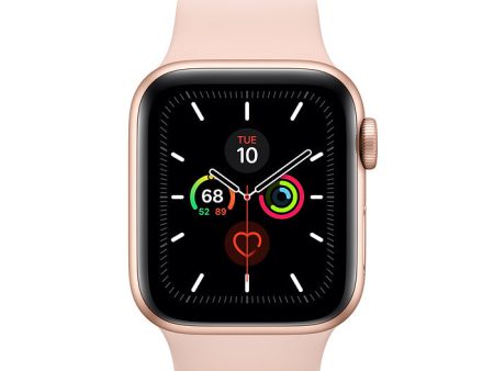 Apple Watch Series 5 GPS, 40mm Gold Aluminum Case with Pink Sand Sport Band - MWV72LL A For Discount