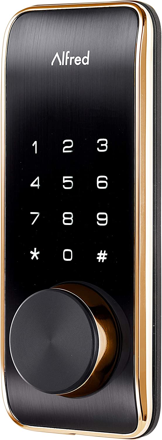 Alfred DB2-B-GL Smart Door Lock Deadbolt Touchscreen Keypad,  Key Entry + Bluetooth - Gold Discount