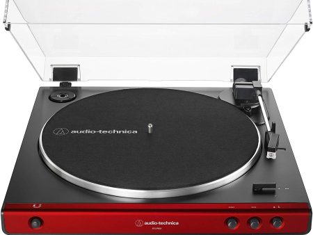 Audio Technica AT-LP60X Fully Automatic Belt-Drive Stereo Turntable, Red & Black For Discount