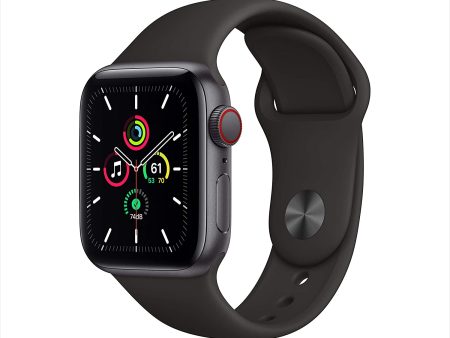 (Open Box) Apple Watch SE GPS + Cellular 40mm Space Gray Aluminum w Black Sport Band For Discount