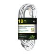 Go Green Power 18 ft. 16 3 Heavy Duty Extension Cord, White Discount