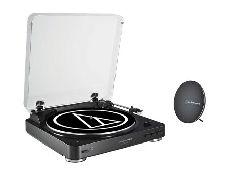 Audio Technica AT-LP60SPBT Wireless Turntable & Speaker Bundle, Black Supply