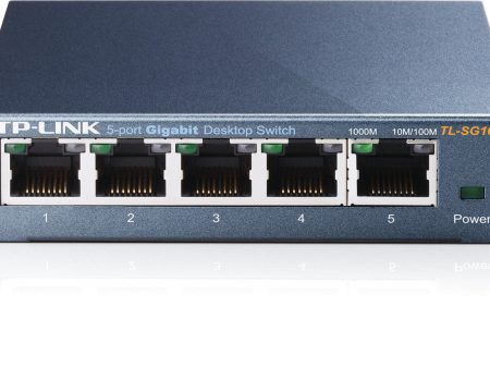 TP-LINK TL-SG105 5-Port 10 100 1000Mbps Desktop Gigabit Steel Cased Switch, IEEE 802.1p QoS, Up to 65% Power Saving Fashion