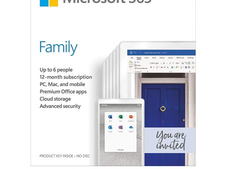 Microsoft 365 Family 1 Year Subscription For 6 Users - For Windows, macOS, iOS, and Android For Discount