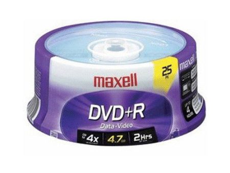 Maxell DVD Recordable Media - DVD+R - 16x - 4.70 GB - 25 Pack Spindle For Cheap